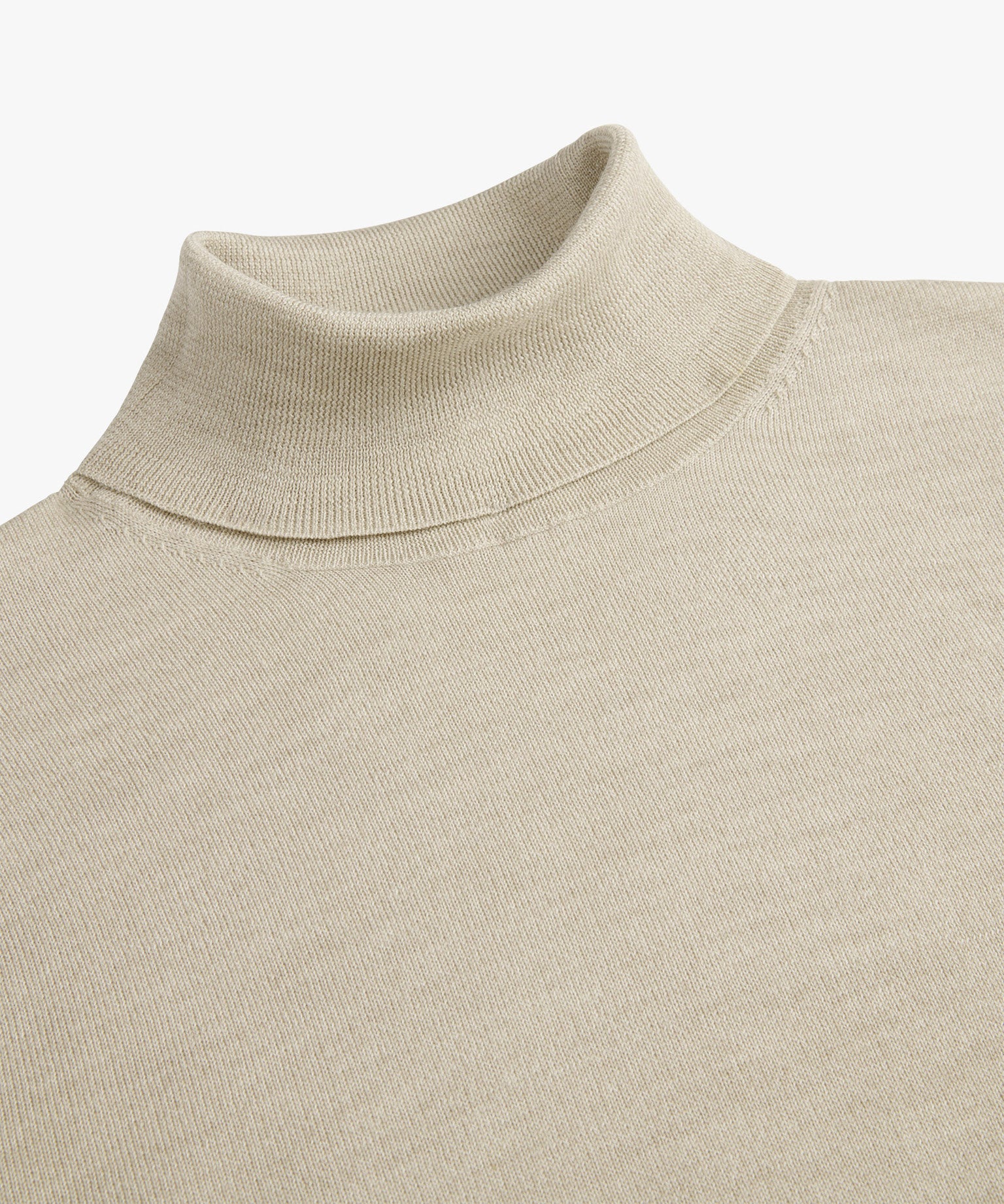 Profuomo - Feiner Rollkragenpullover aus reiner Merinowolle in Hellbeige