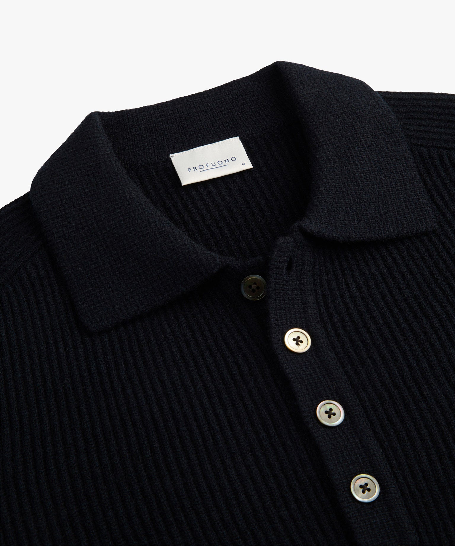 Profuomo - Strick-Poloshirt aus Wolle in Dunkelblau