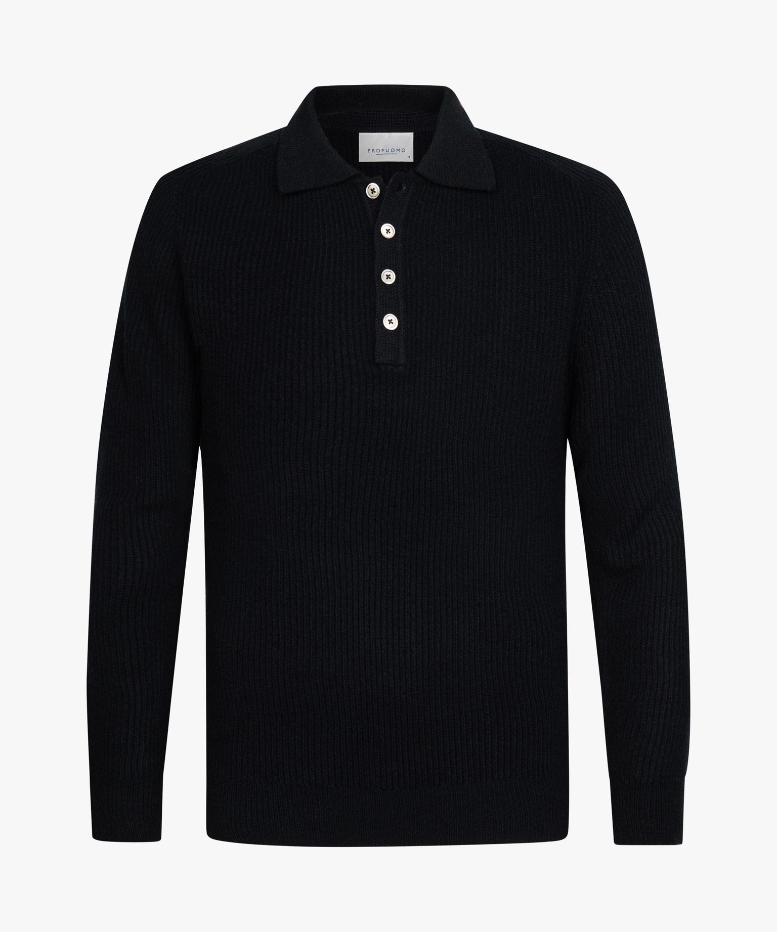Profuomo - Strick-Poloshirt aus Wolle in Dunkelblau