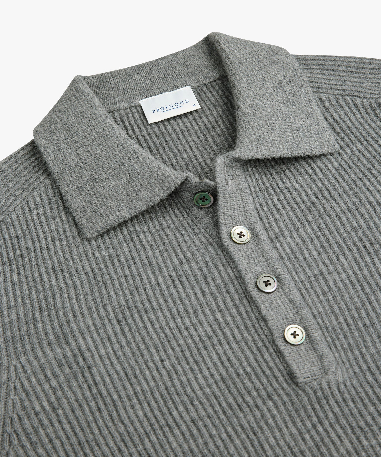 Profuomo - Strick-Poloshirt aus Wolle in Grau
