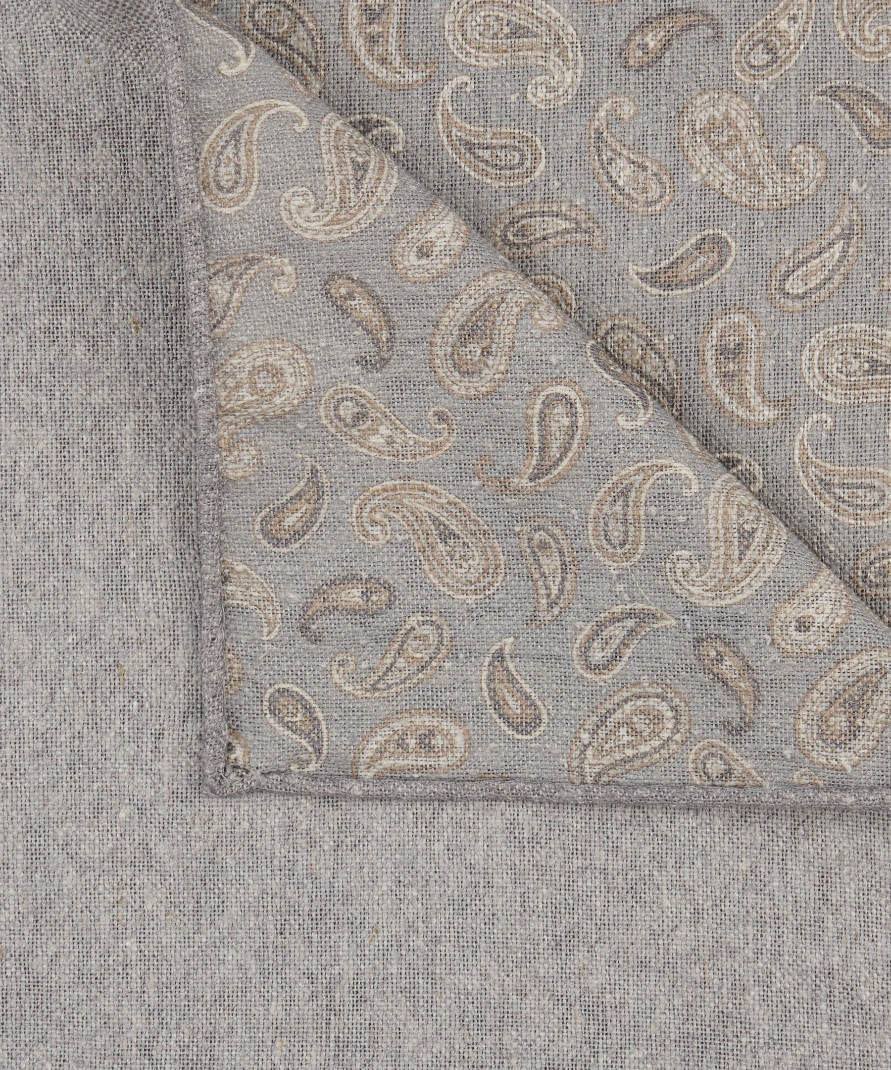 Profuomo - Stilvolles Einstecktuch in Hellgrau - Made in Italy