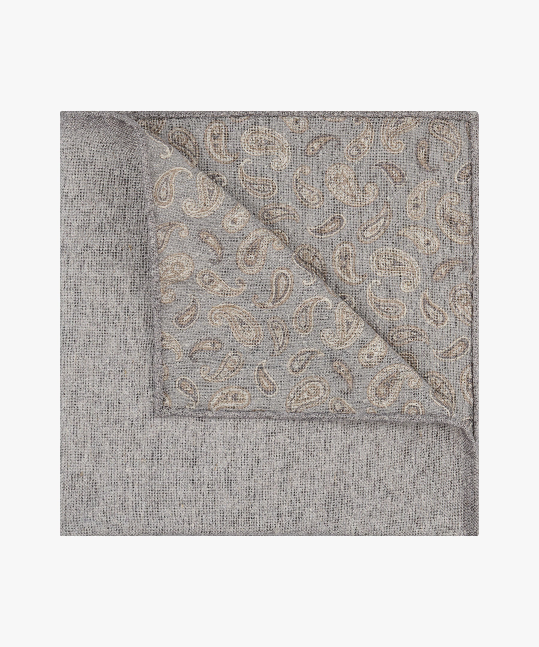 Profuomo - Stilvolles Einstecktuch in Hellgrau - Made in Italy