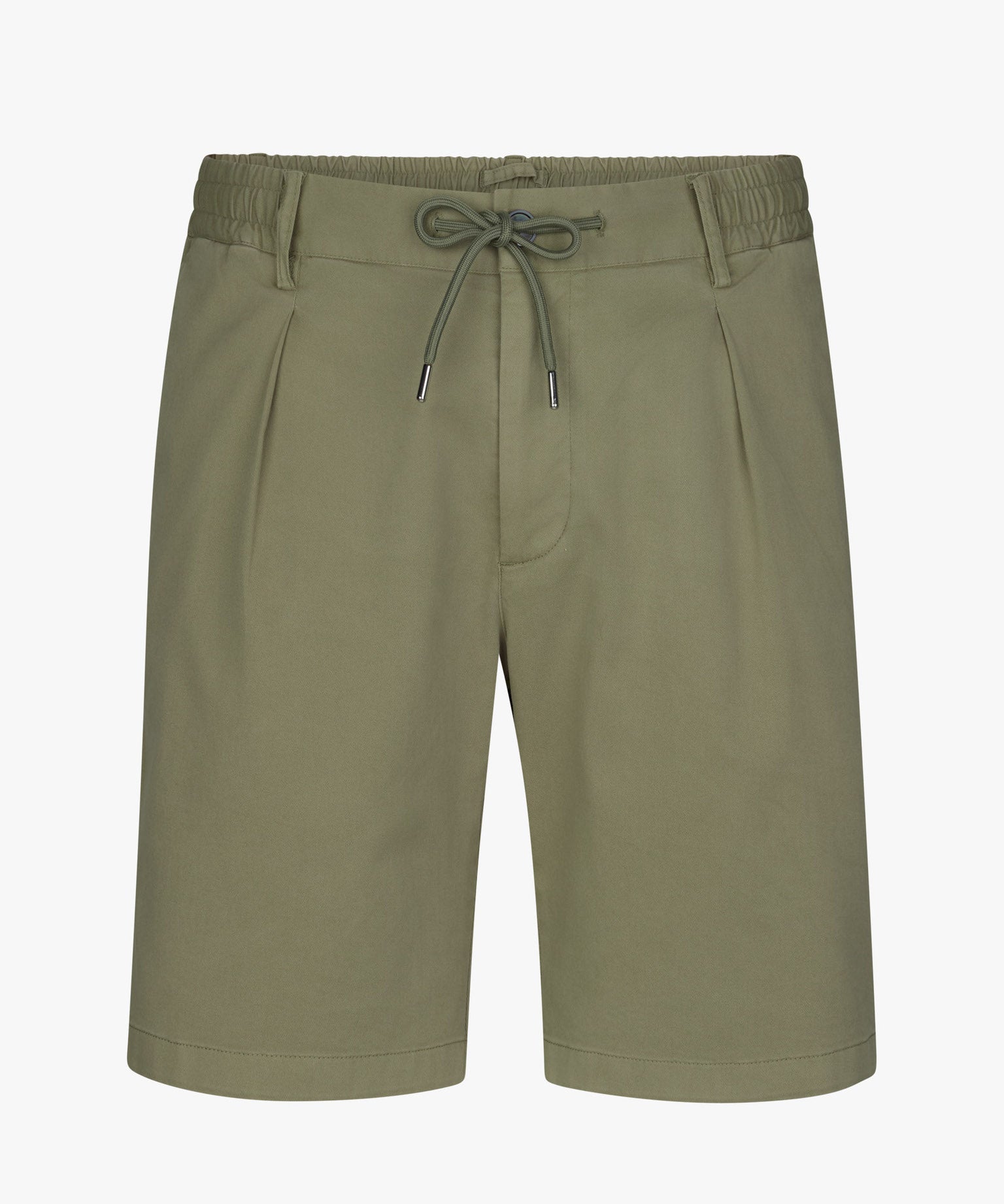 Profuomo - Kurze Hose aus Baumwollmix mit stilvoller Bundfalte in zartem Grün