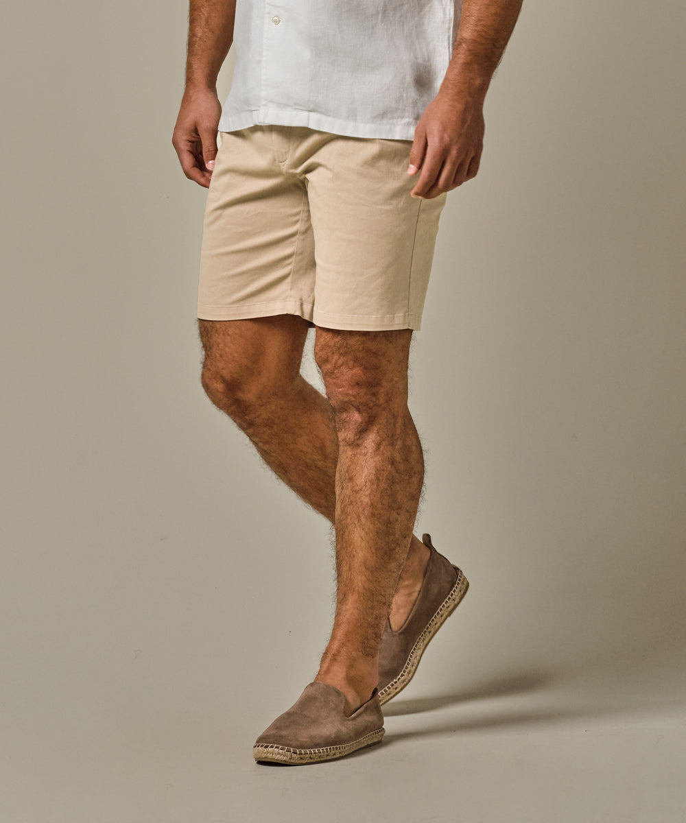 Profuomo - Kurze Hose aus Baumwollmix mit stilvoller Bundfalte in Beige