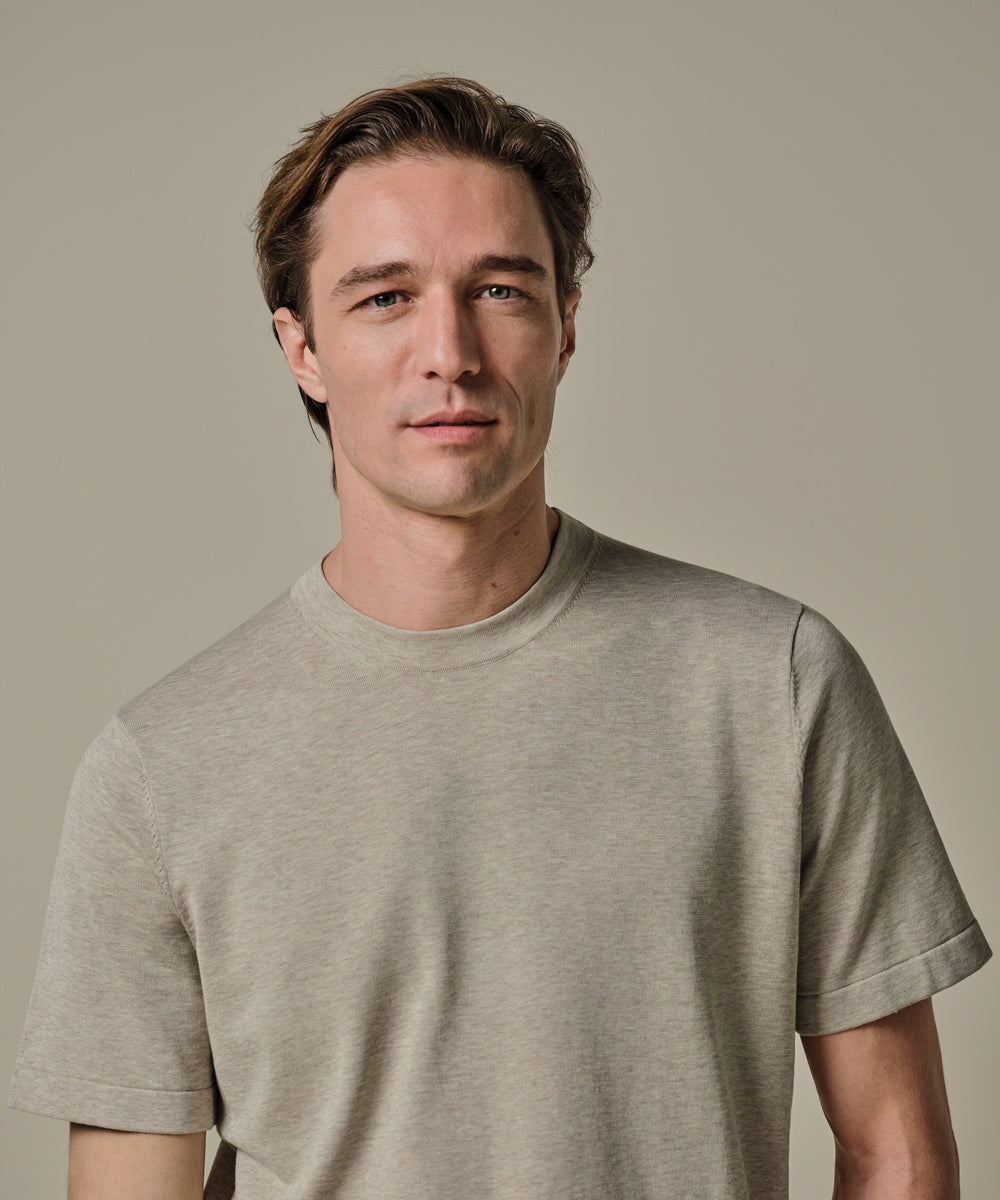 Profuomo - Feines Strick-T-Shirt in Beige