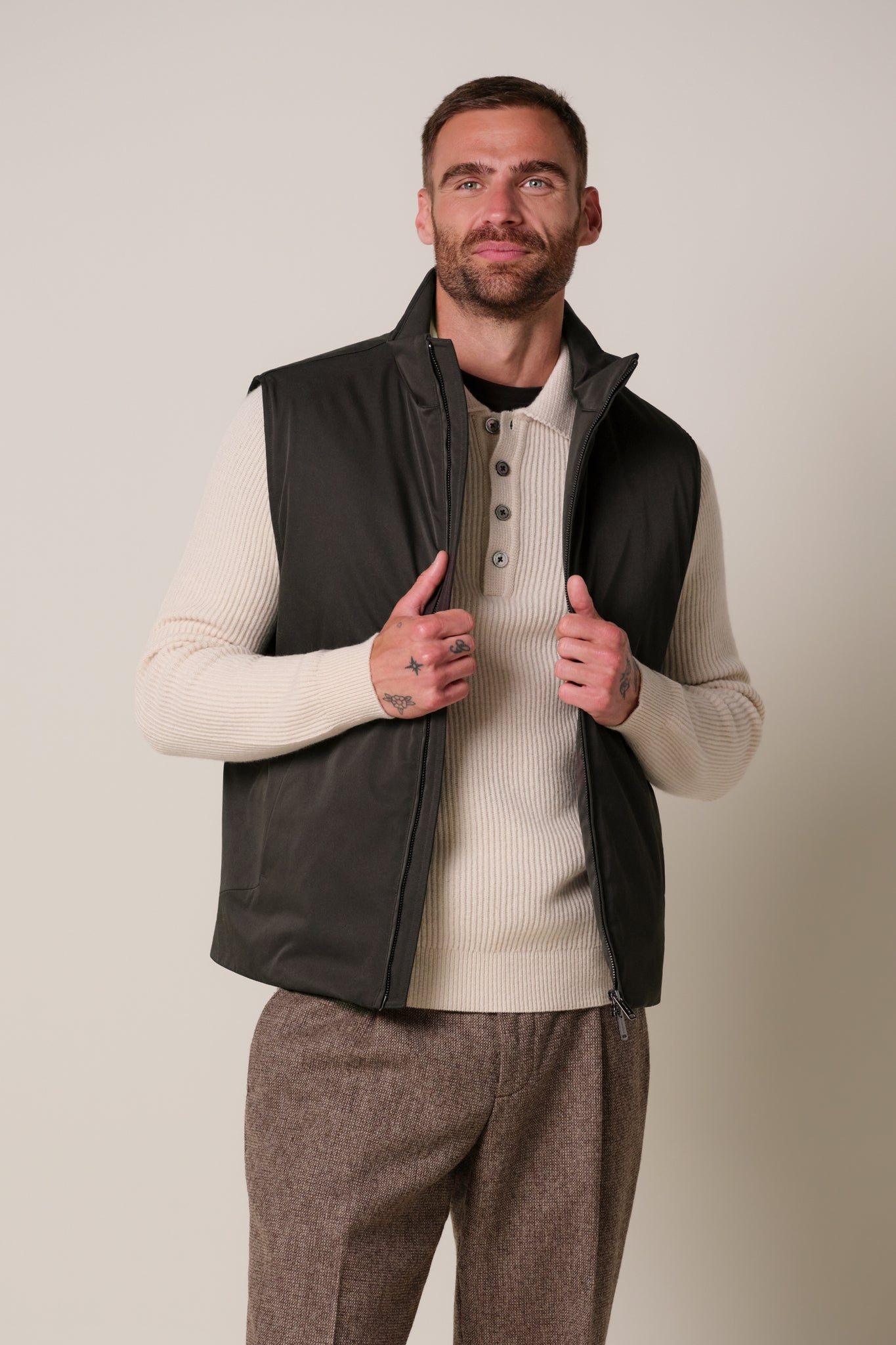 Profuomo - Stretch-Weste in Dunkelbraun