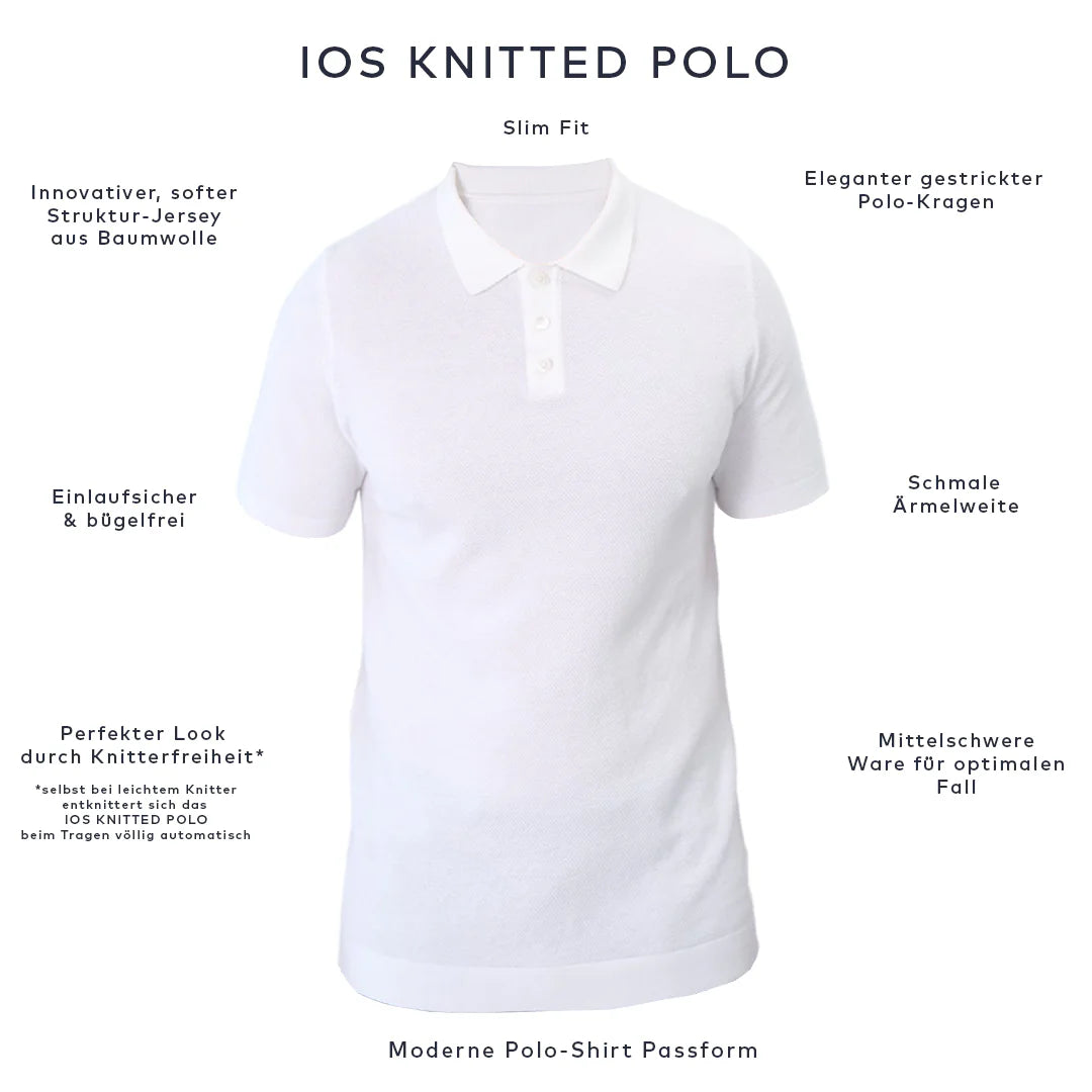 IOS - Fein Gestricktes Poloshirt in Offwhite