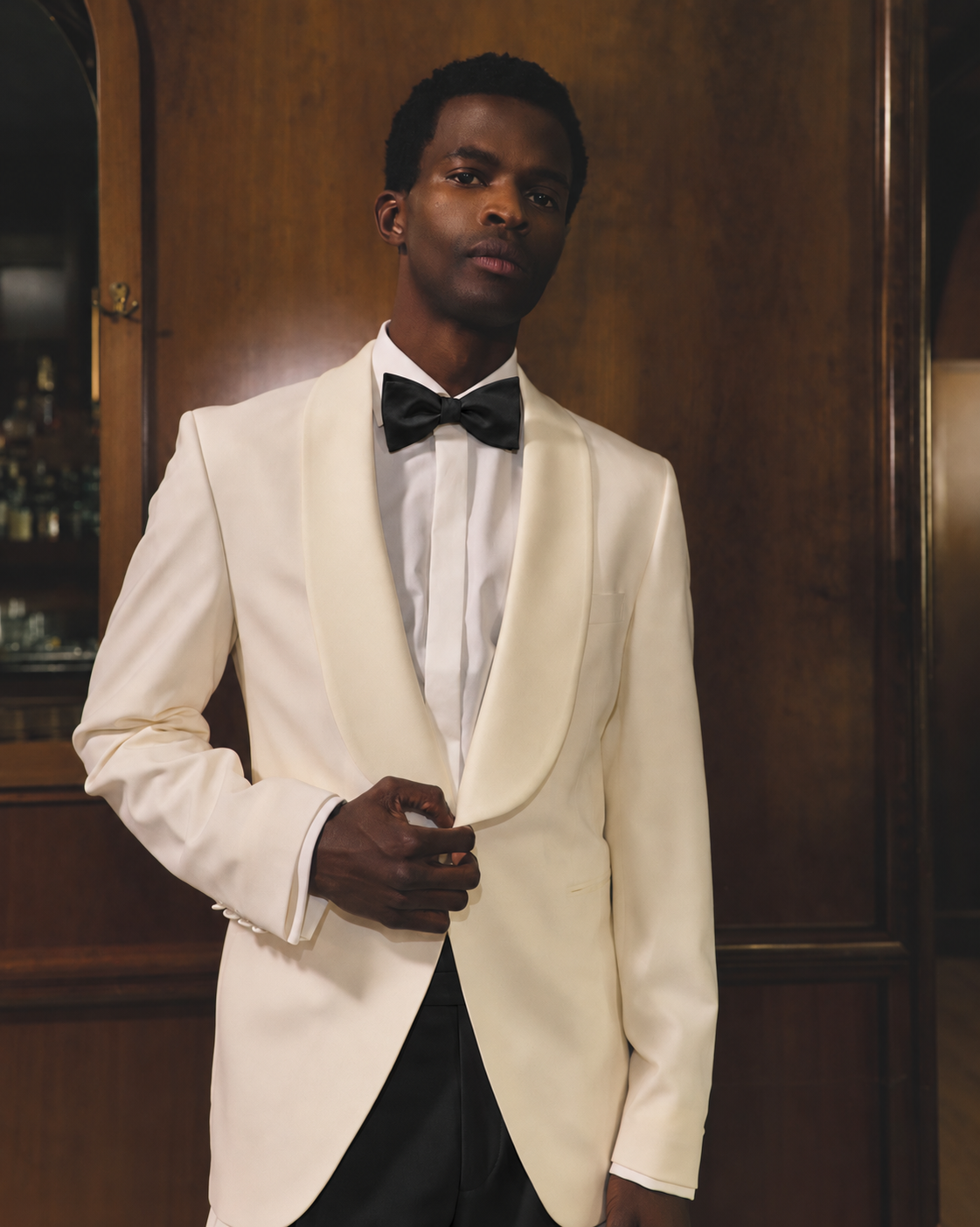 Einreihiges Dinner Jacket mit Schalkragen - Offwhite