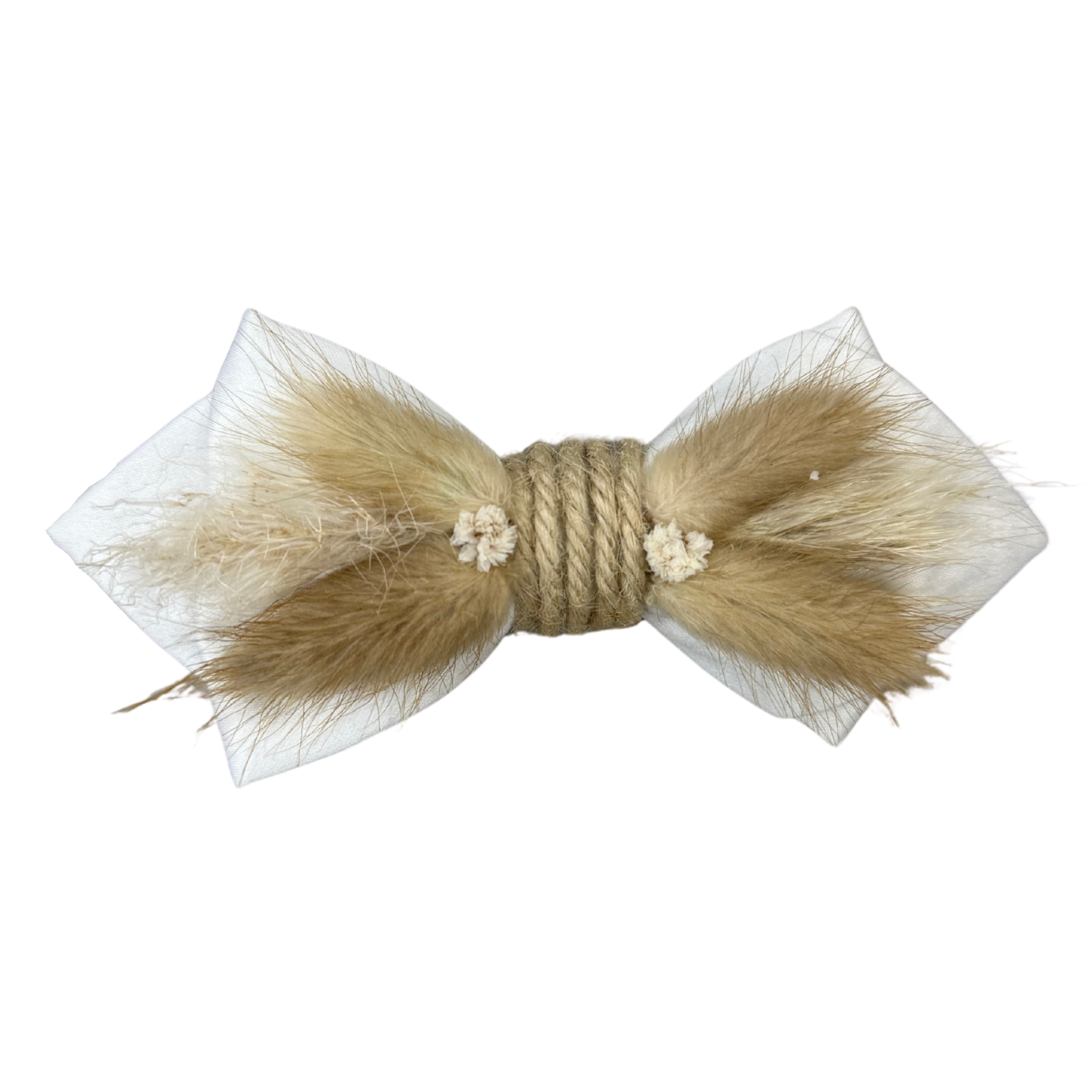 Schleife mit Trockenblumen - Beige