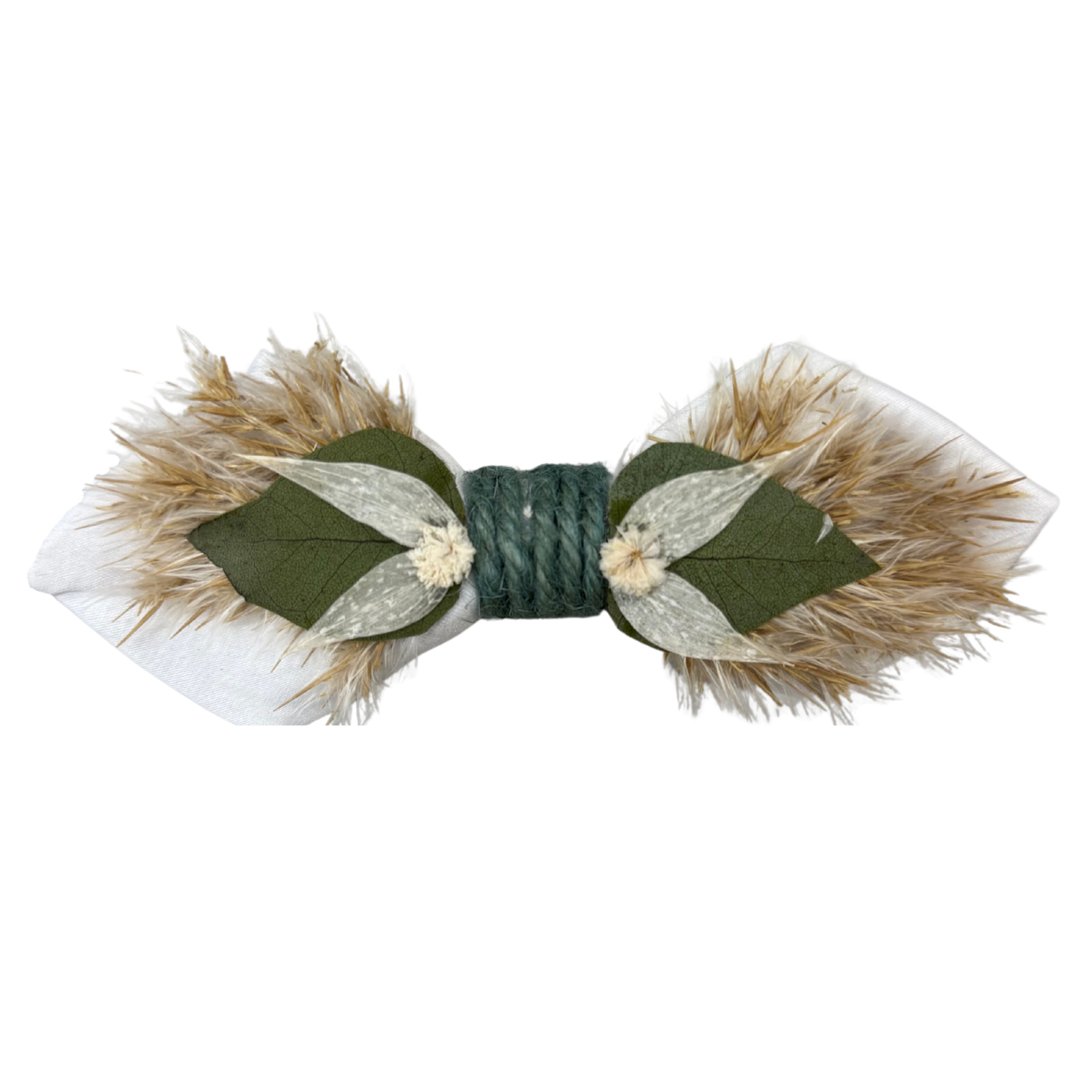 Schleife mit Trockenblumen - Grün