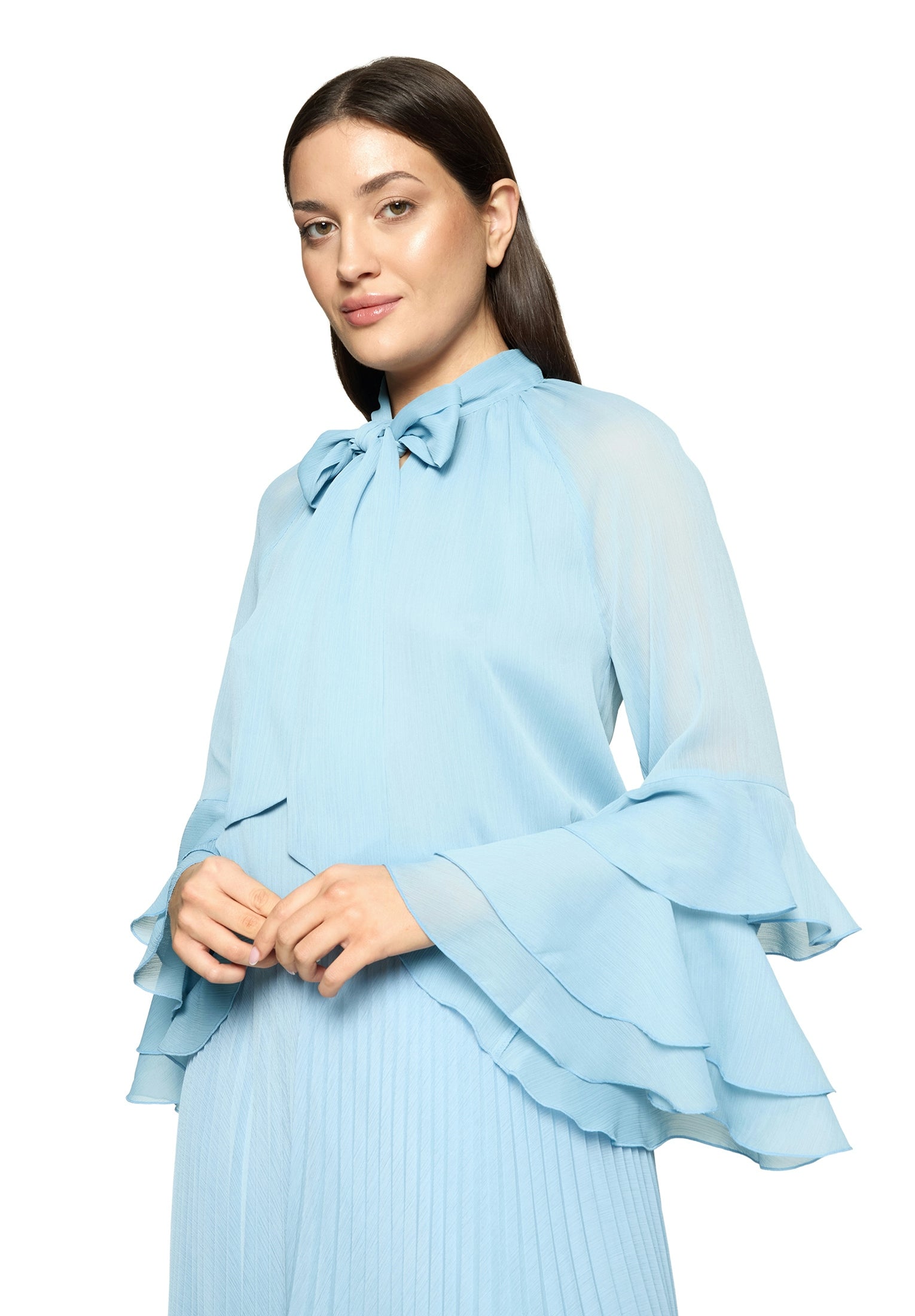 Vera Mont - Elegantes Chiffon-Bluse in Hellblau