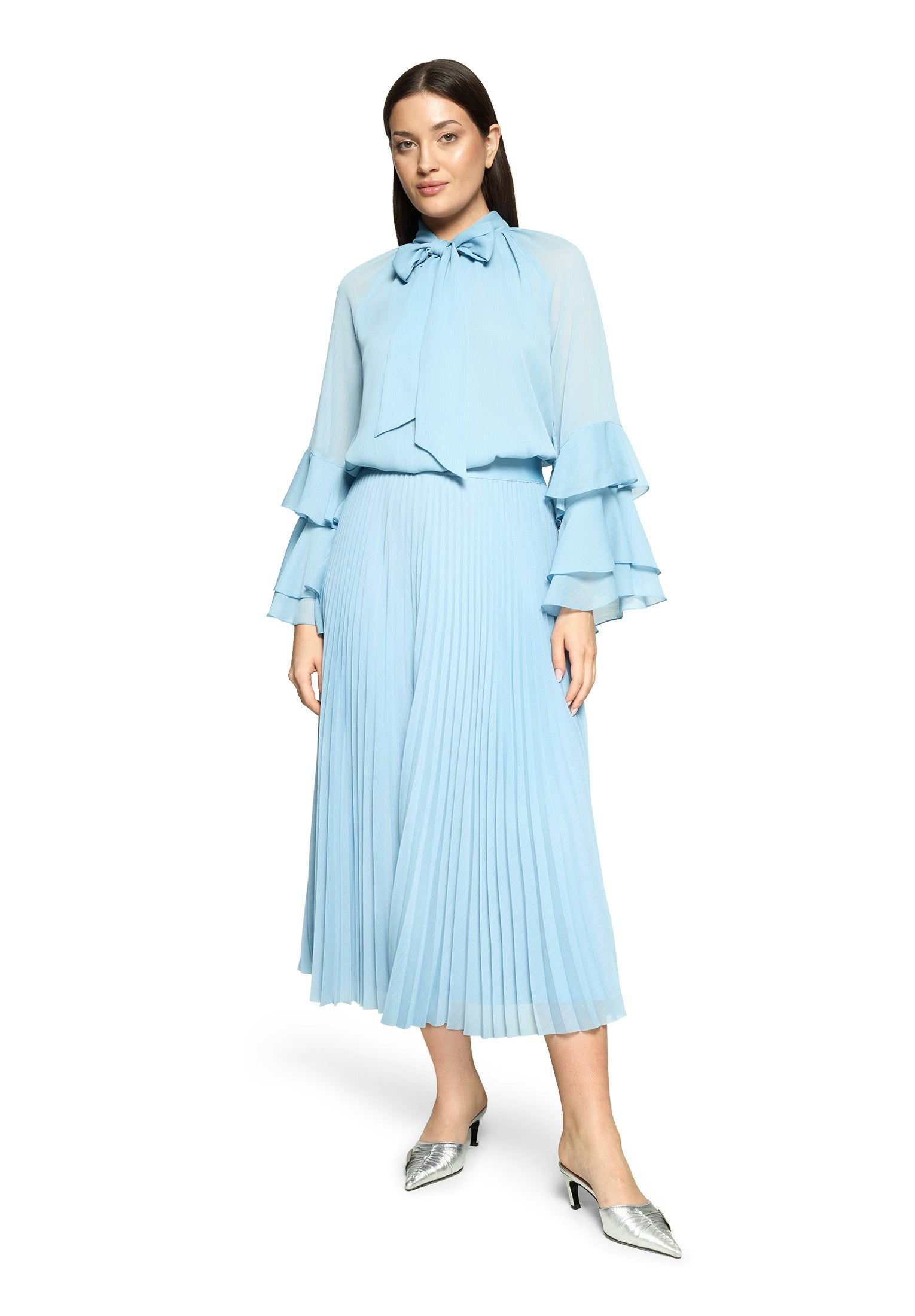 Vera Mont - Elegantes Chiffon-Bluse in Hellblau