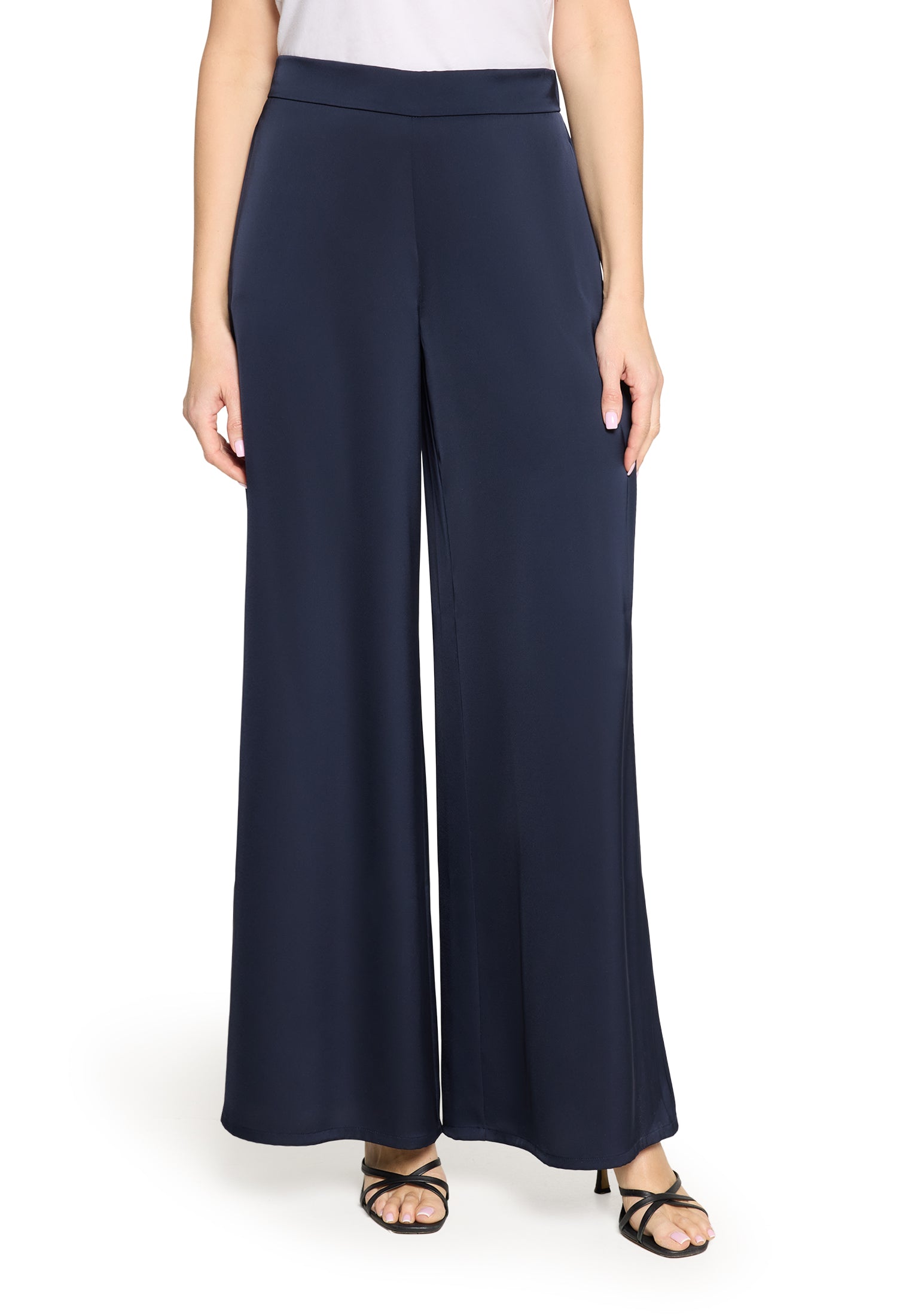 Vera Mont - Elegante Hose aus Satin in Dunkelblau