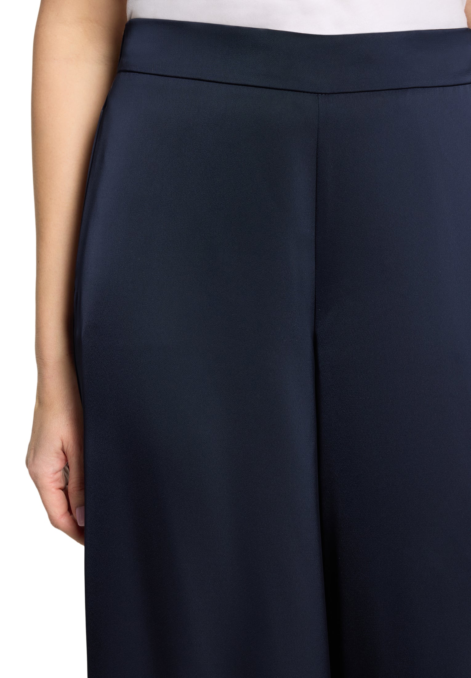 Vera Mont - Elegante Hose aus Satin in Dunkelblau