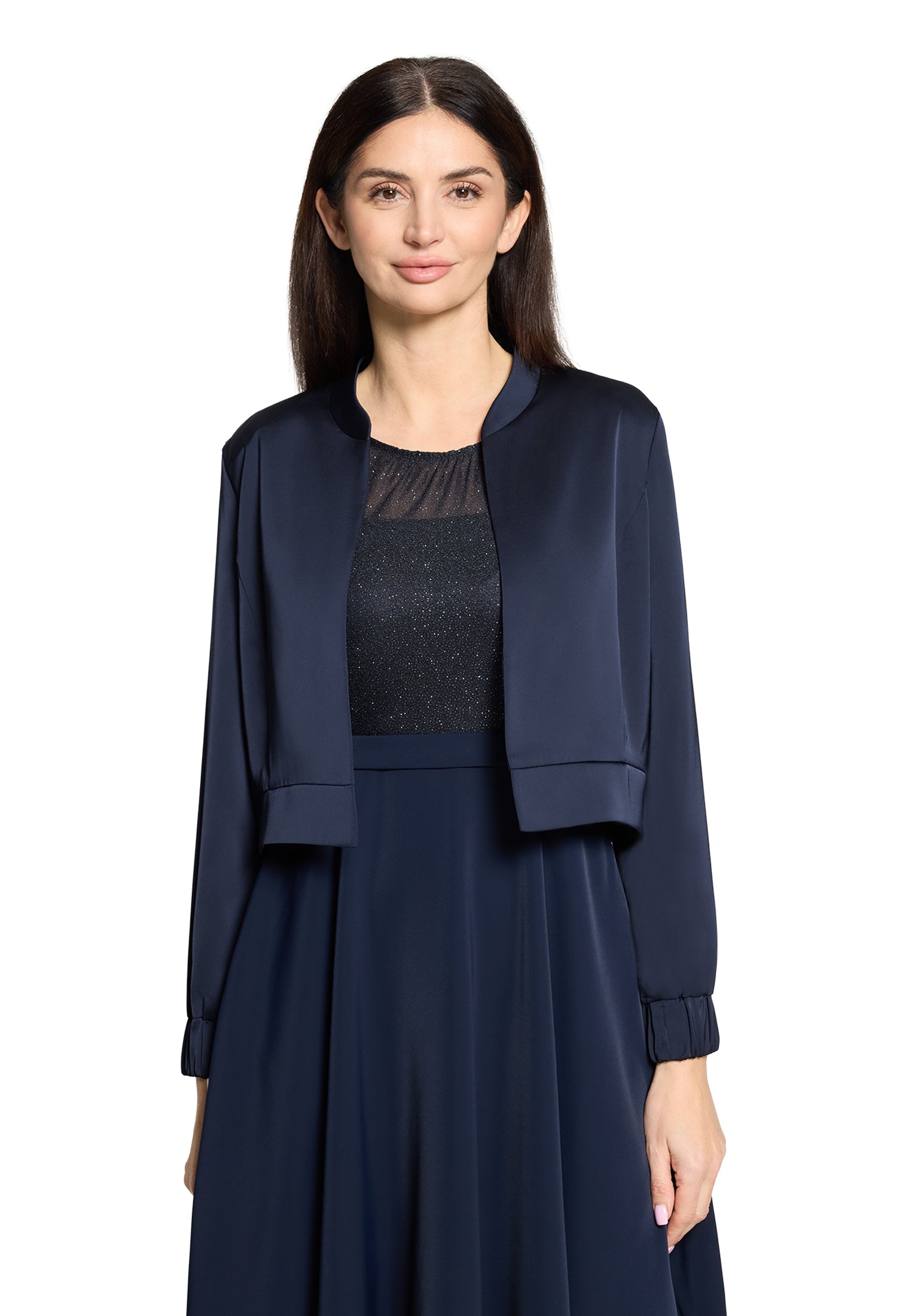 Vera Mont - Eleganter Bolero aus Satin in Dunkelblau