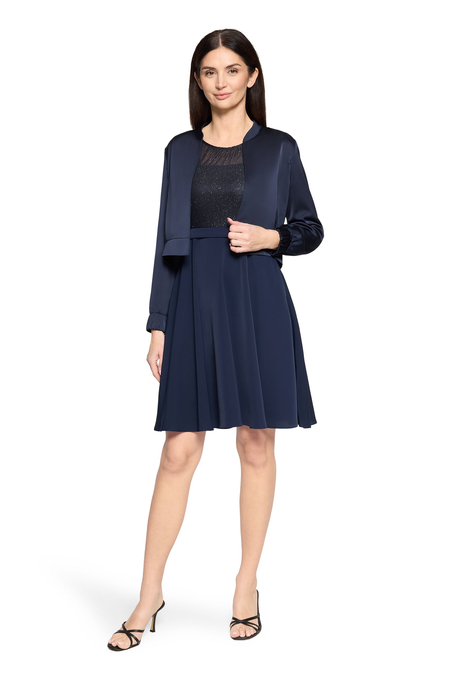 Vera Mont - Eleganter Bolero aus Satin in Dunkelblau