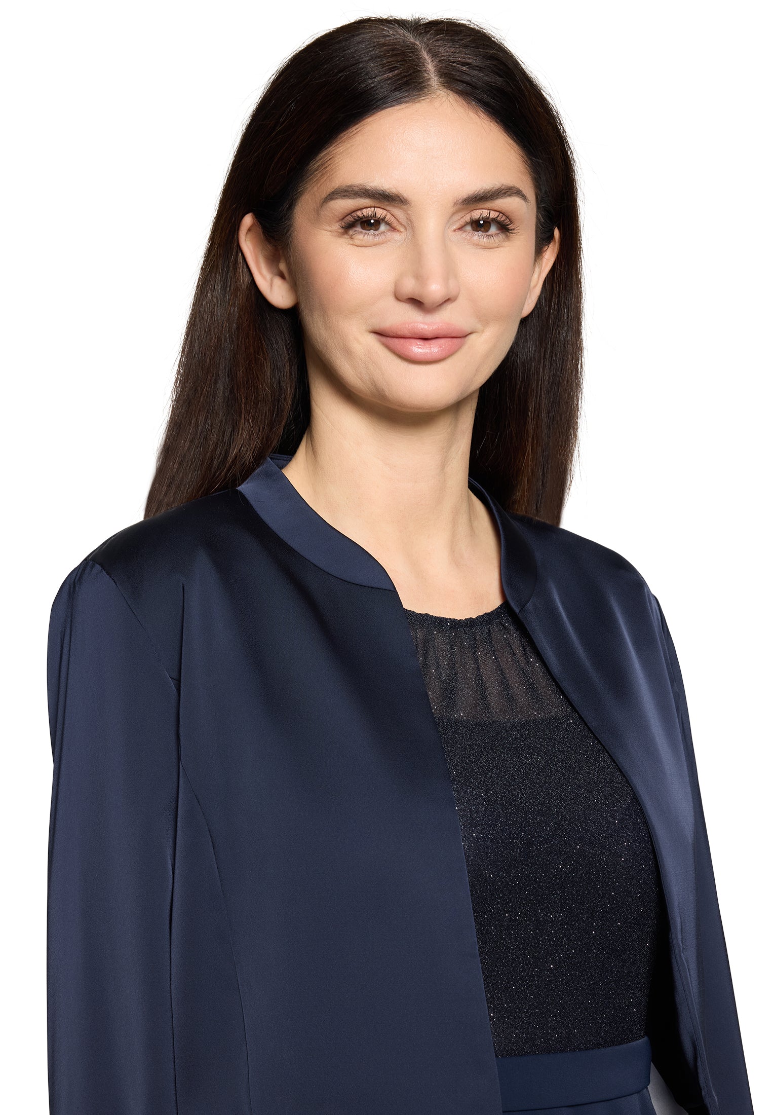 Vera Mont - Eleganter Bolero aus Satin in Dunkelblau