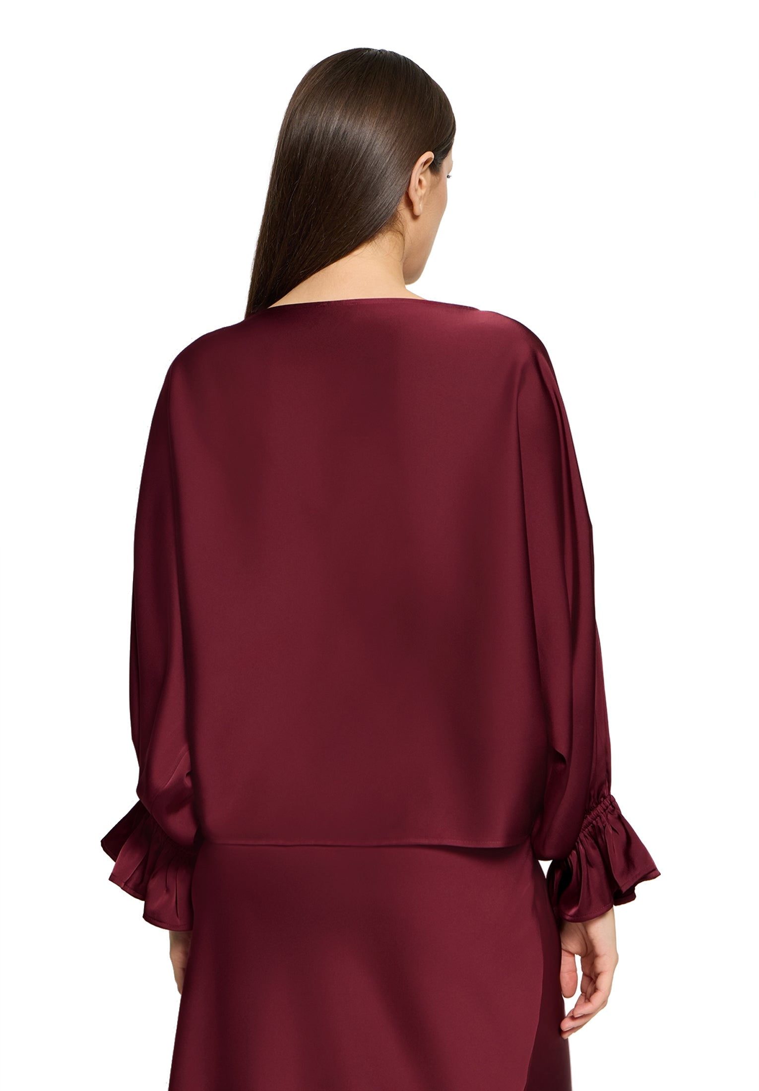 Vera Mont - Elegante Satin-Bluse in Bordeaux