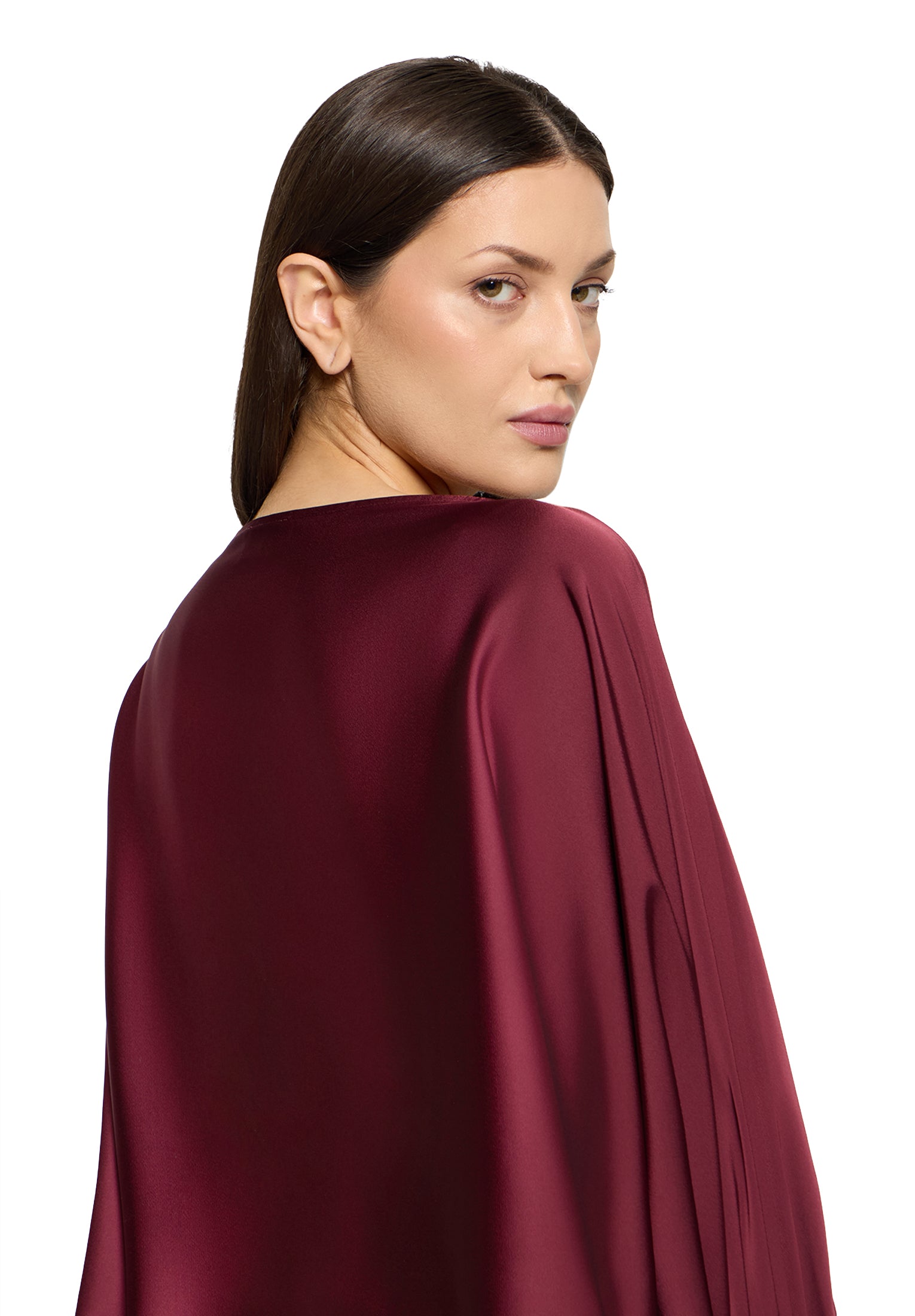 Vera Mont - Elegante Satin-Bluse in Bordeaux