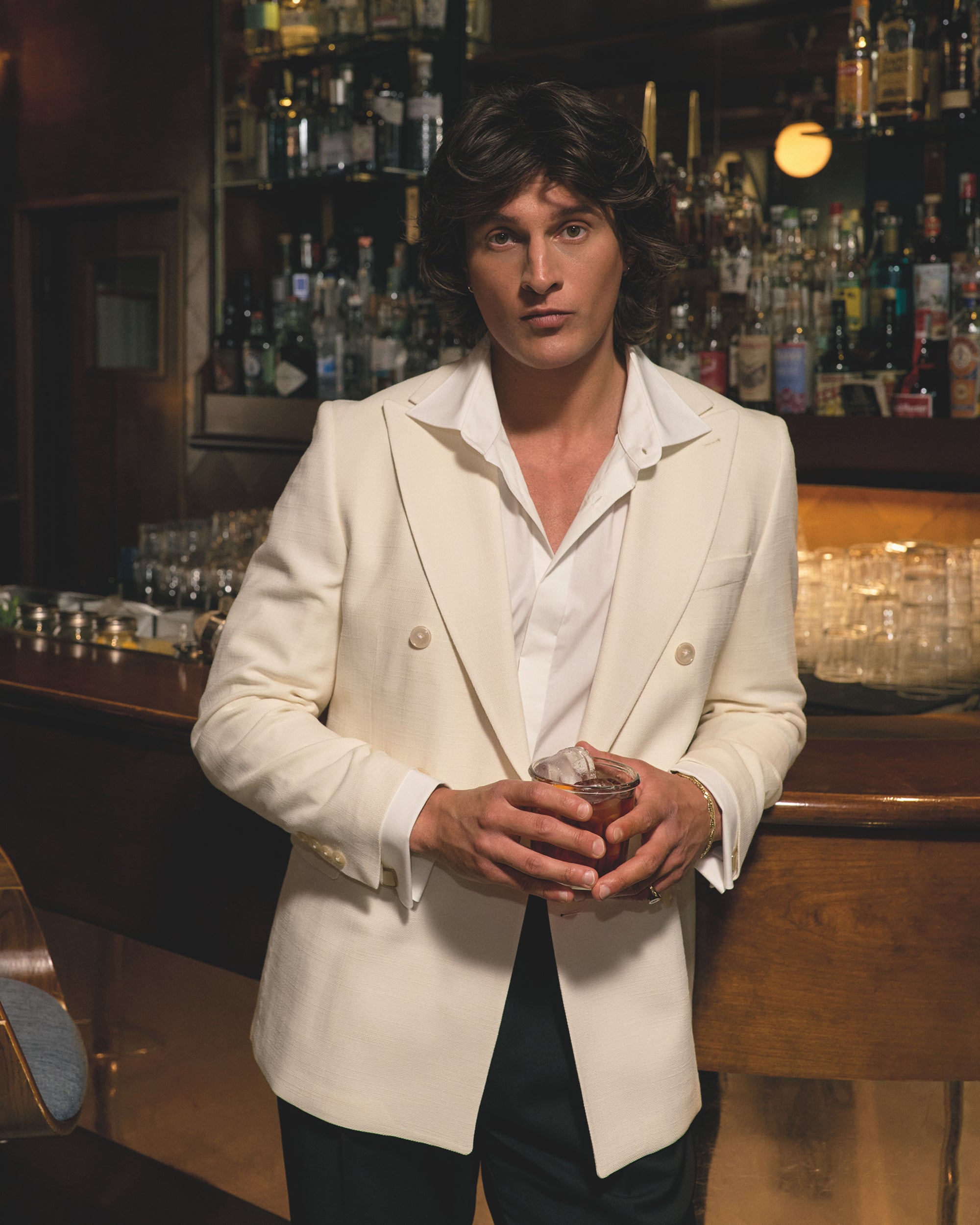 Eleganter Zweireiher Dinner Jacket - Offwhite