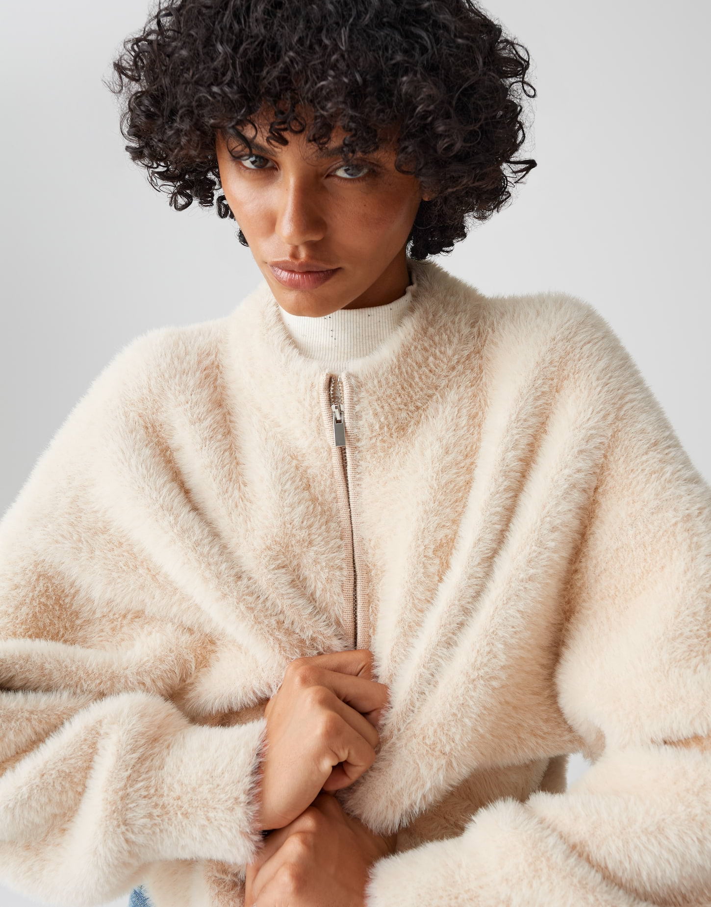 Opus - Strickblouson in Felloptik - Dores