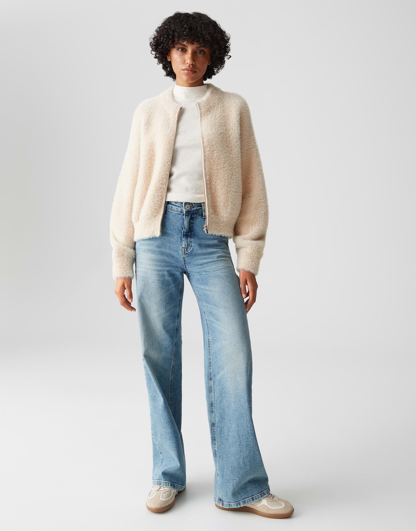 Opus - Strickblouson in Felloptik - Dores