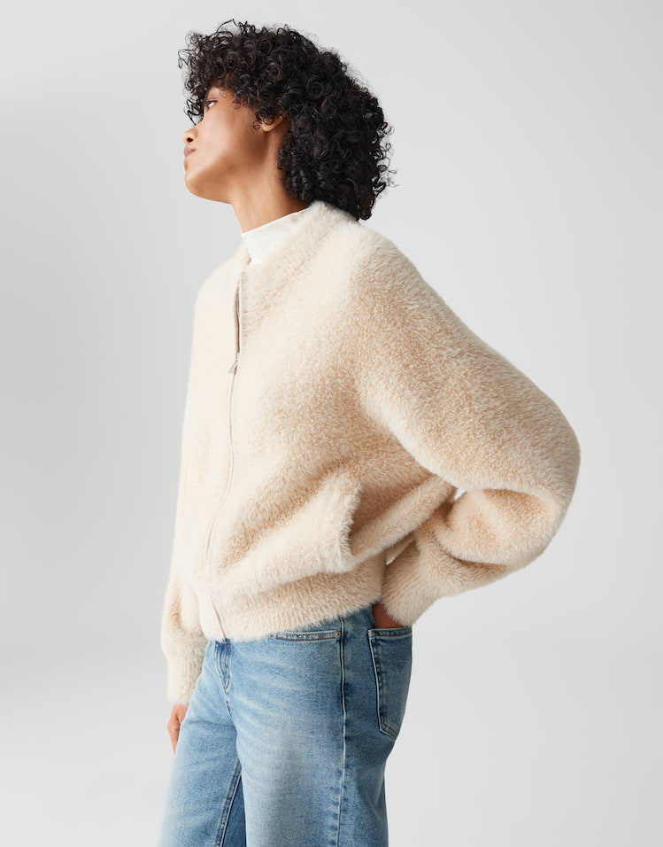 Opus - Strickblouson in Felloptik - Dores