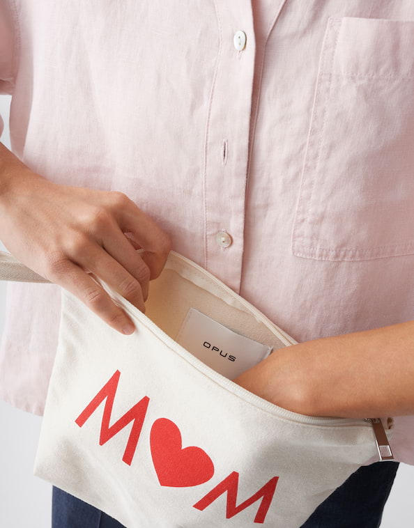 Opus - Canvas Clutch mit Statement Print - Amom