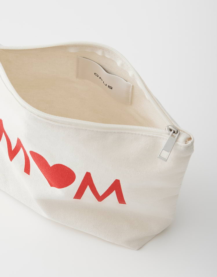 Opus - Canvas Clutch mit Statement Print - Amom