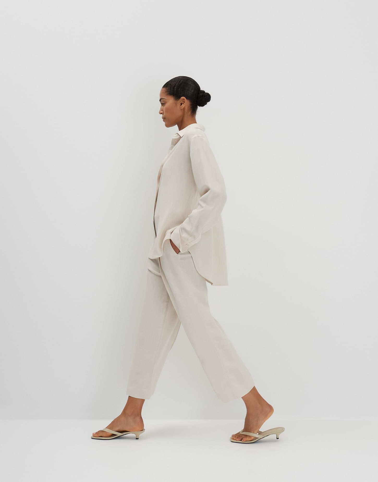 Someday - Stilvolle Culotte aus Viskose-Leinen-Mix - Celino