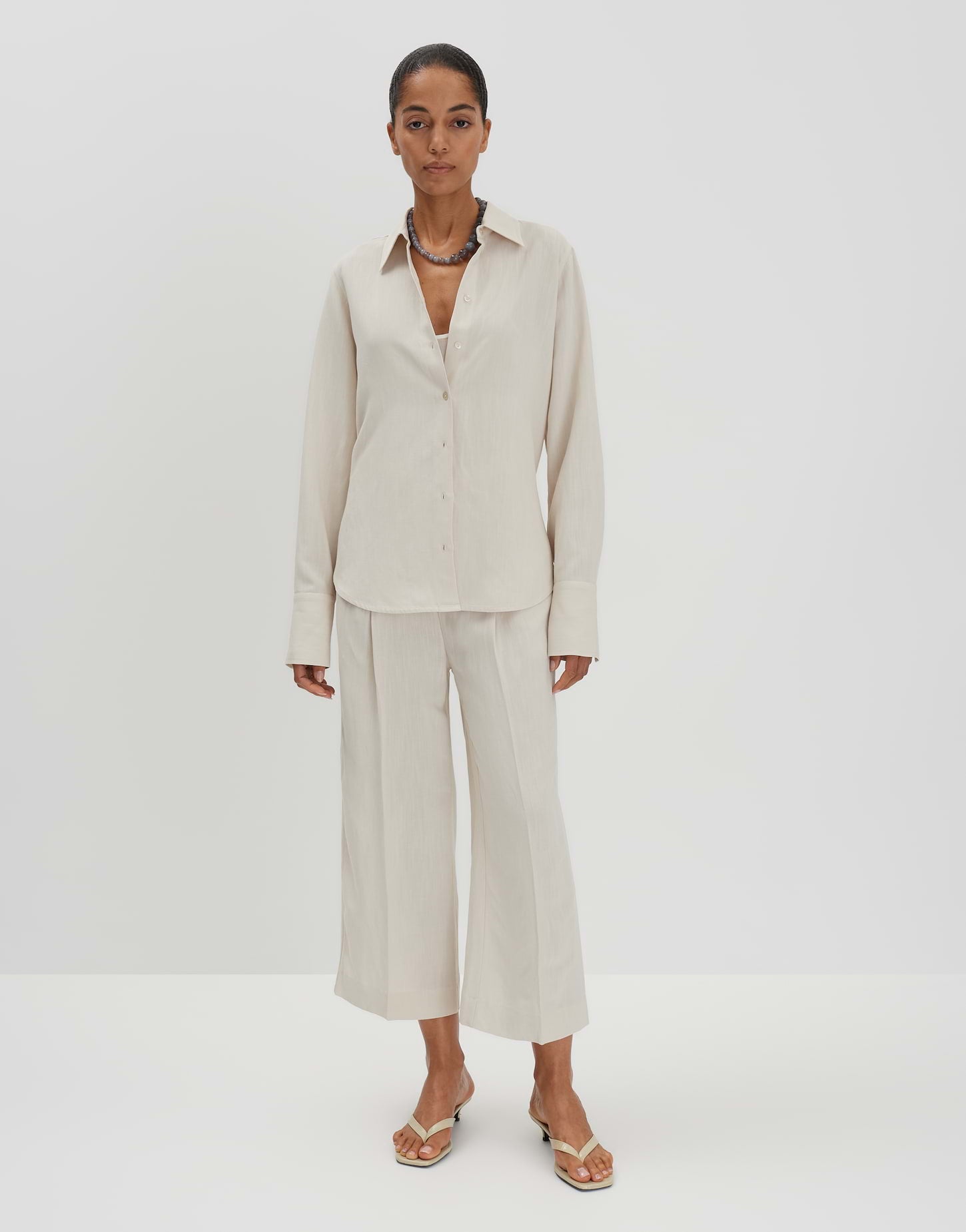 Someday - Stilvolle Culotte aus Viskose-Leinen-Mix - Celino