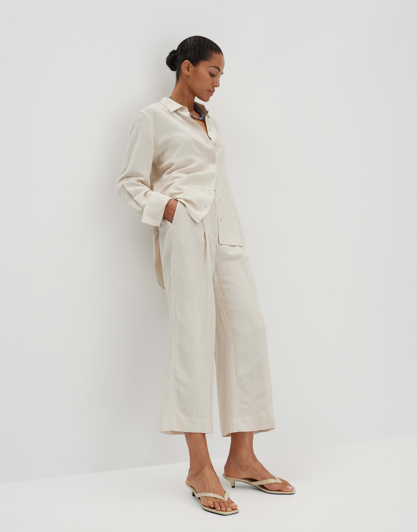 Someday - Stilvolle Culotte aus Viskose-Leinen-Mix - Celino