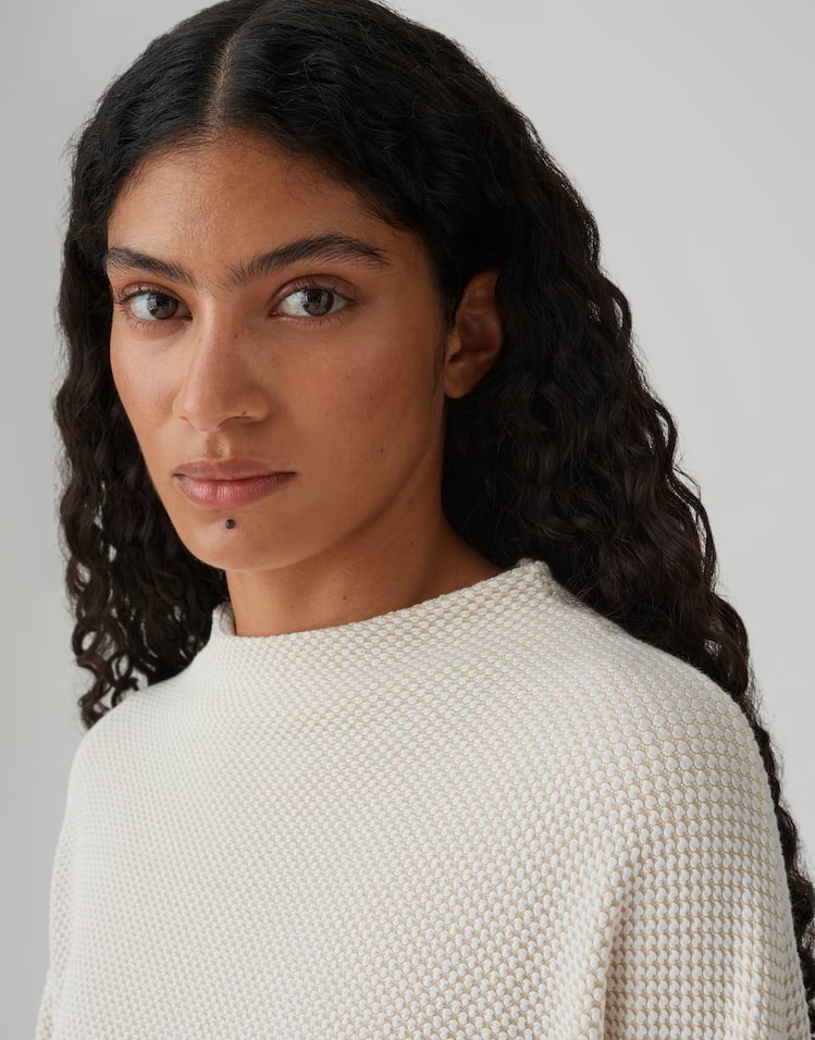 Opus - Longsleeve mit zweifarbiger Textur Regular Fit - Serata