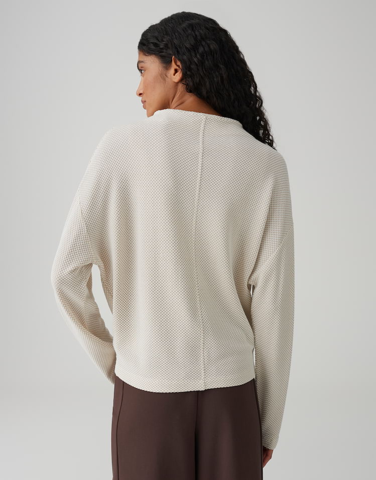 Opus - Longsleeve mit zweifarbiger Textur Regular Fit - Serata
