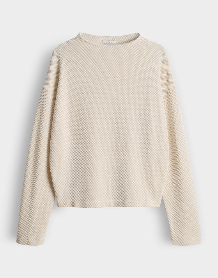 Opus - Longsleeve mit zweifarbiger Textur Regular Fit - Serata