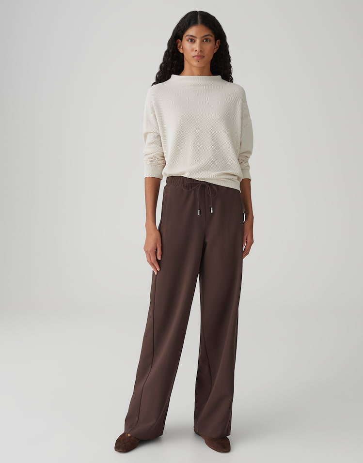 Opus - Longsleeve mit zweifarbiger Textur Regular Fit - Serata
