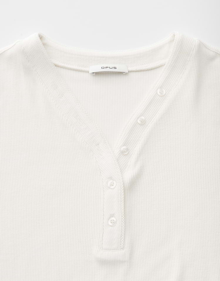 Opus - Feines Rippshirt aus nachhaltigem BCI Cotton Mix Slim Fit - Sanez