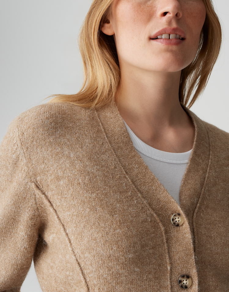 Opus - Taillierte Strickjacke im Alpaka Wollmix - Dariel