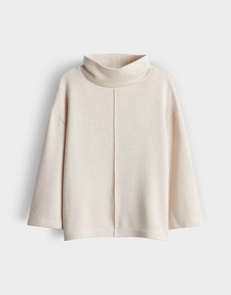 Someday - Loose Sweatshirt in schimmernder Strickoptik - Usabella