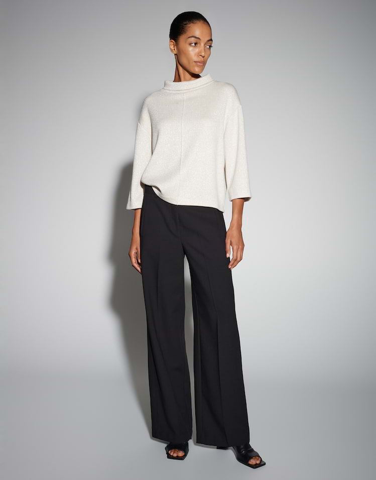 Someday - Loose Sweatshirt in schimmernder Strickoptik - Usabella