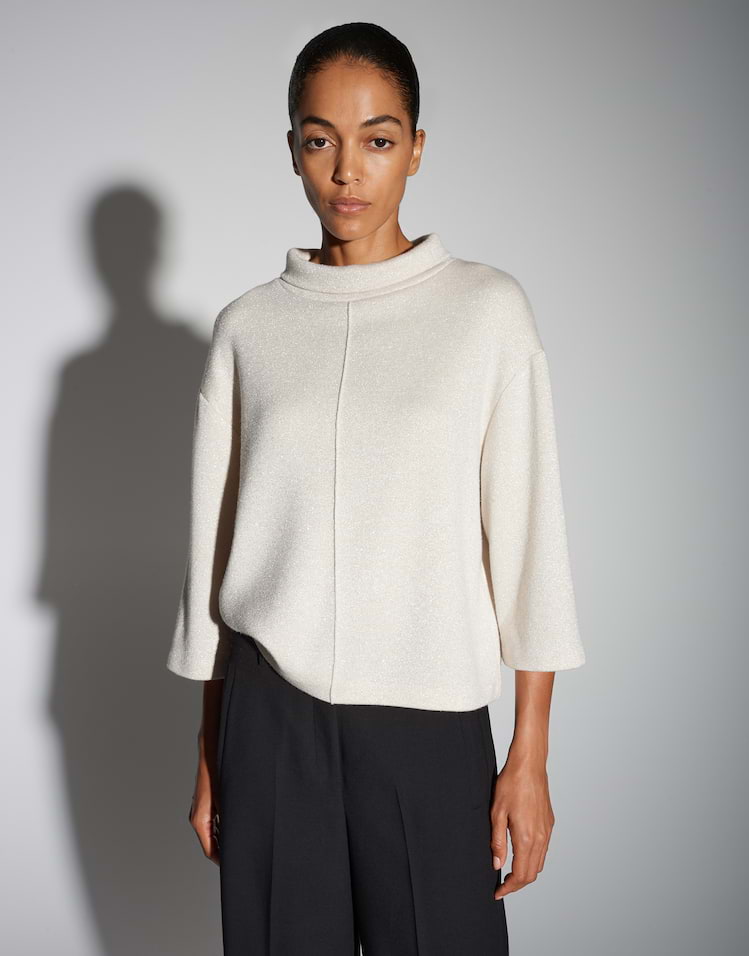 Someday - Loose Sweatshirt in schimmernder Strickoptik - Usabella