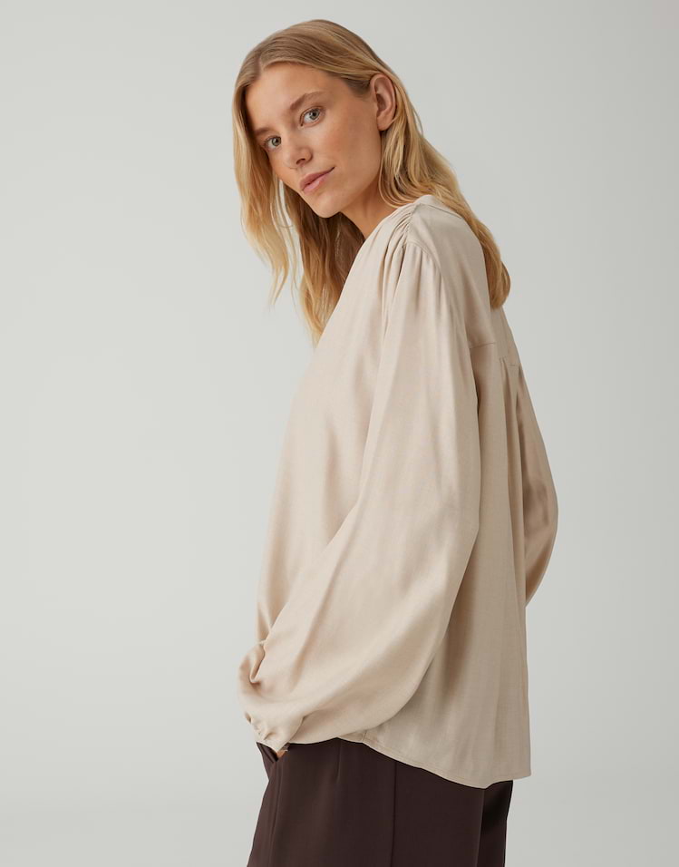 Opus - Feminine Tunikabluse in Twilloptik - Flanora