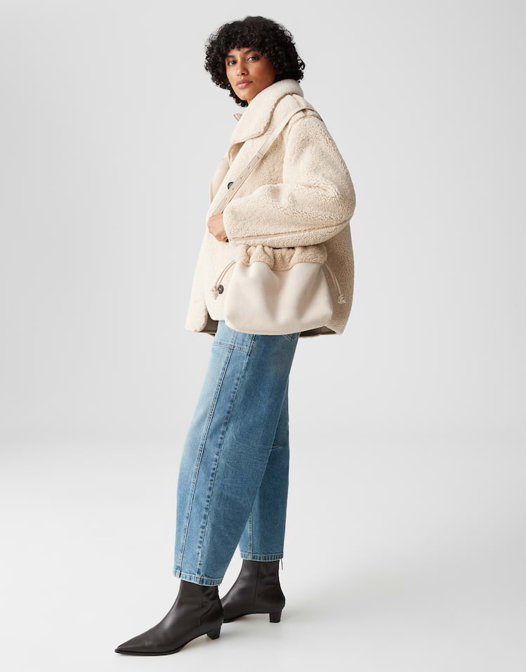 Opus - Beuteltasche mit Shearling Details - Alewe