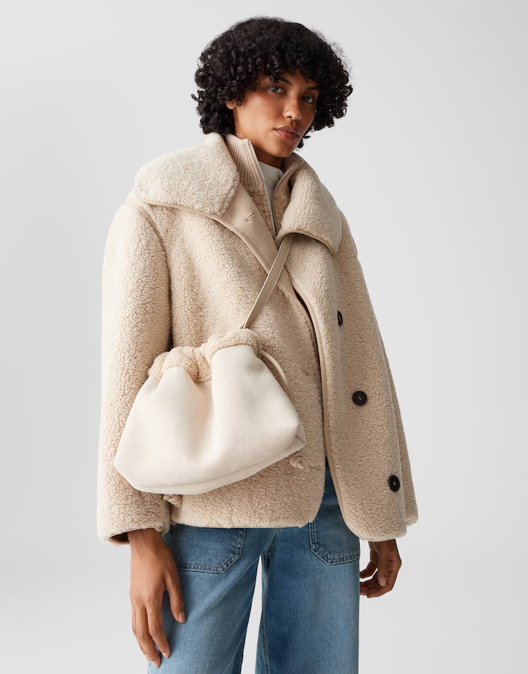 Opus - Beuteltasche mit Shearling Details - Alewe