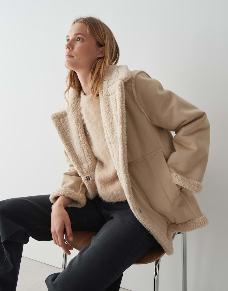 Opus - Wendejacke in Lammfell Optik - Henola