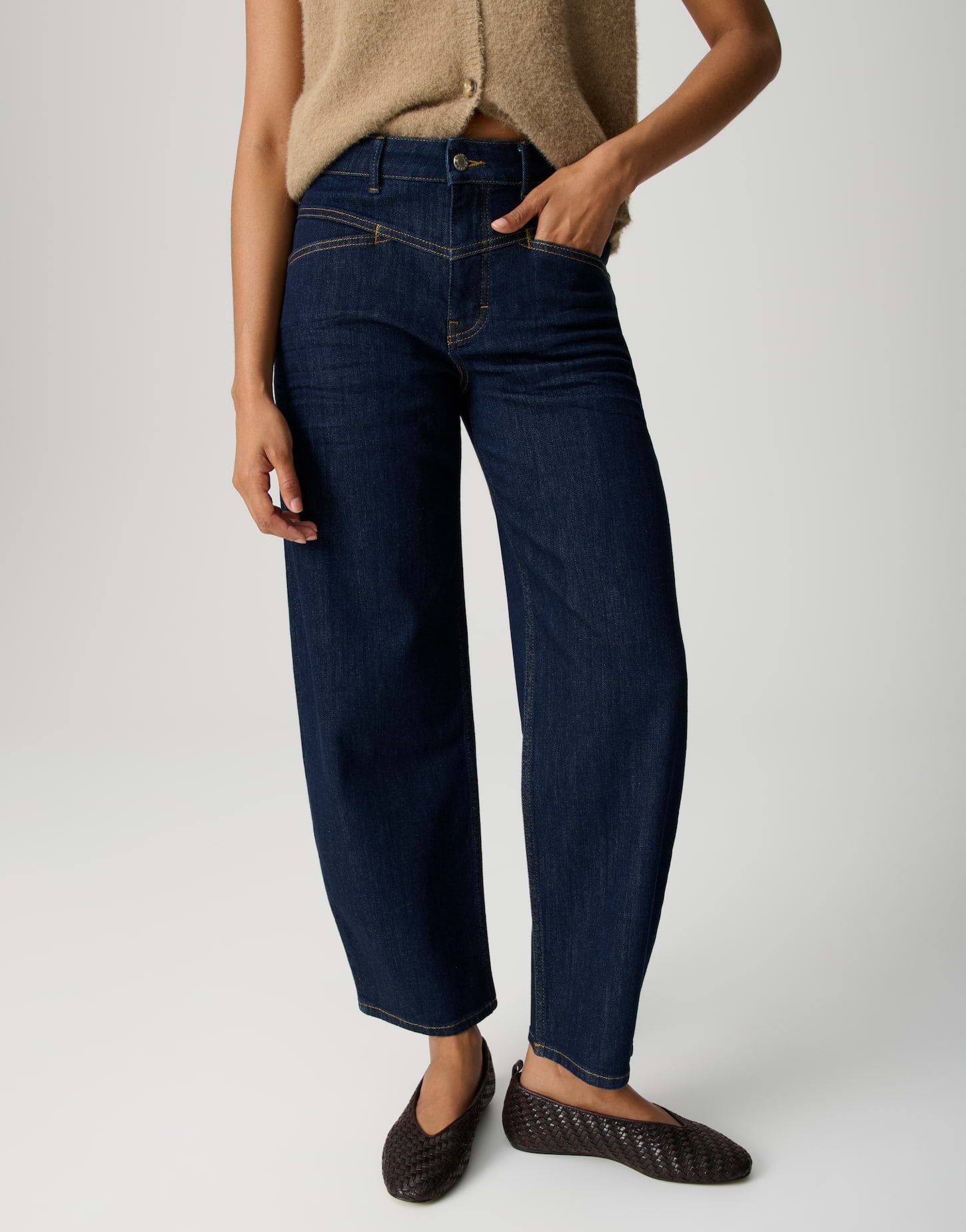 Opus - Barrel Jeans mit Powerstretch Mid Rise - Mari Cosmo