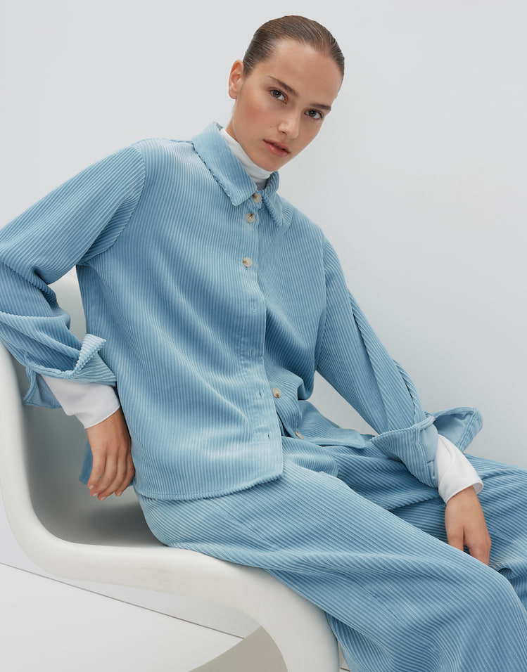 Someday - Hemdbluse aus samtigen Cord - Zortney