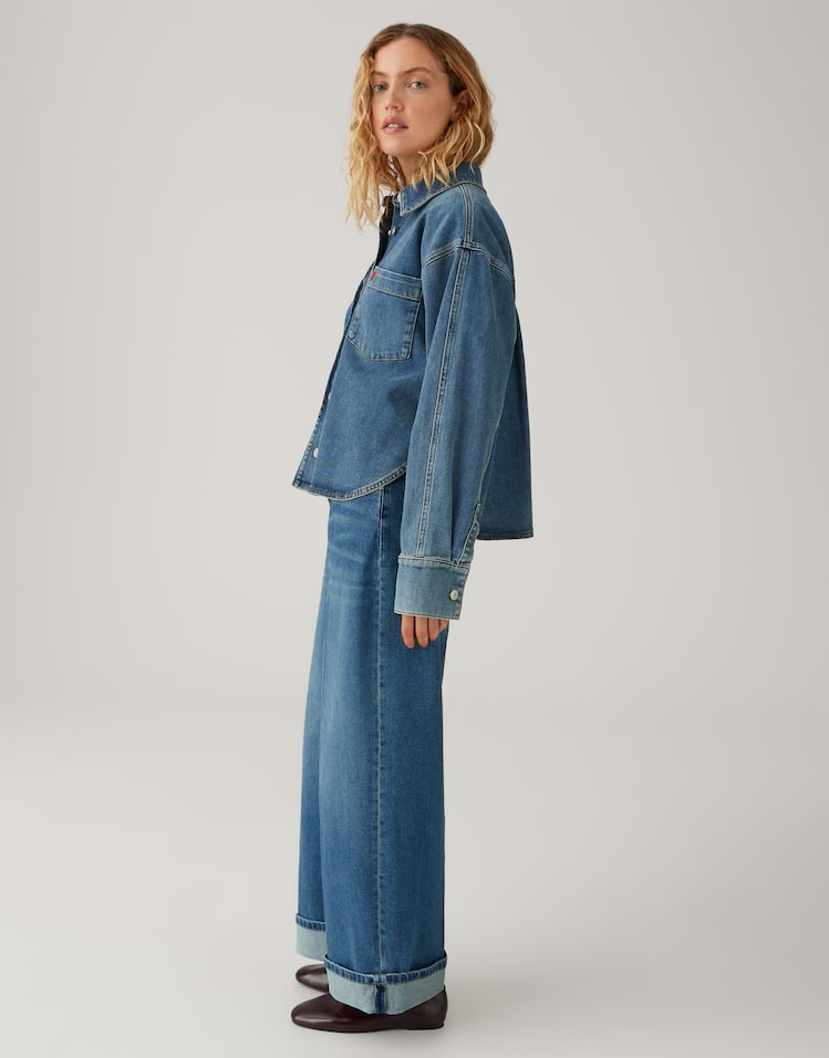 Opus - Weiches Jeanshemd mit Herzstickerei Regular Fit - Falentine