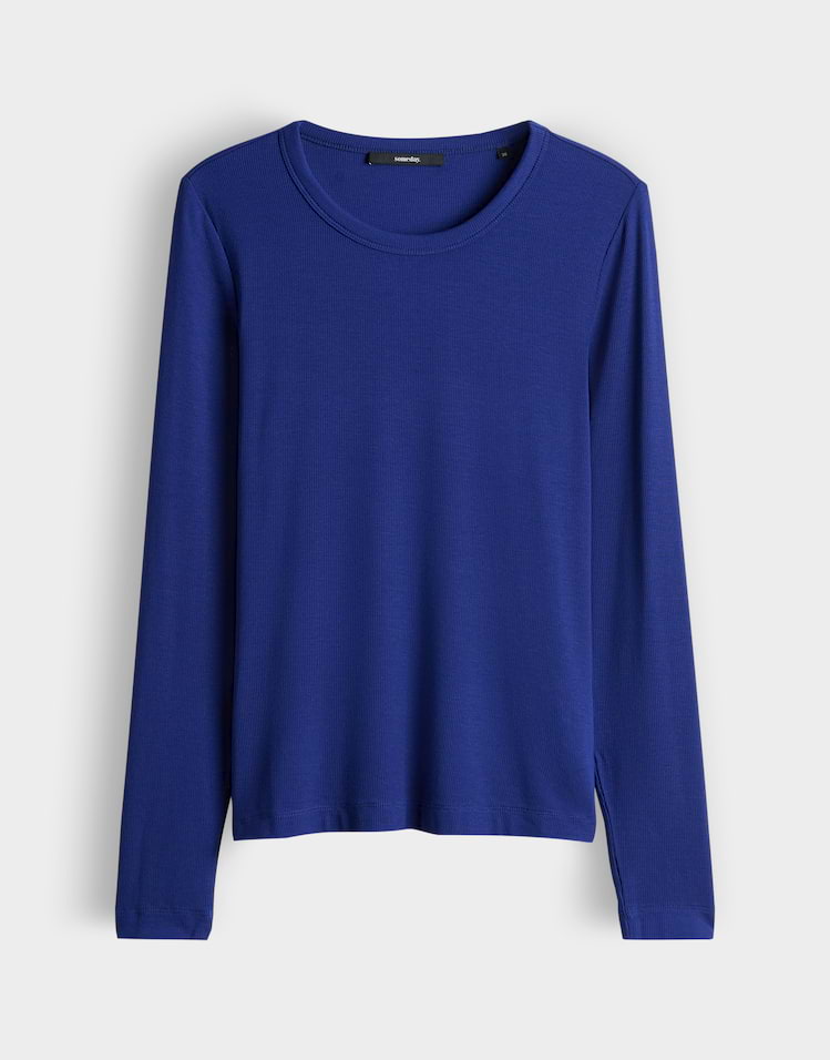 Someday - Longsleeve mit feiner Rippstruktur - Korell