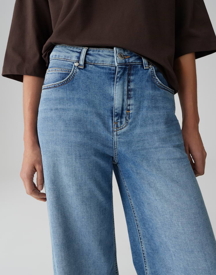 Opus - Palazzo Jeans mit Powerstretch Mid Rise - Mari Willow